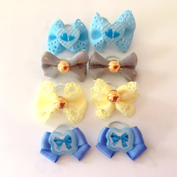 ハロウィンわんちゃん用リボンヘアゴム☆8個4組 デザイン