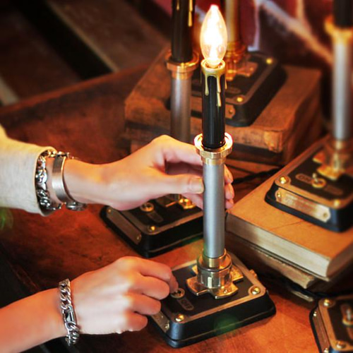 工業系卓上照明｜インダストリアル黒キャンドルテーブルライト