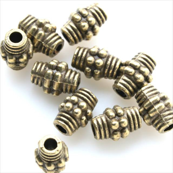 [10個]金屬珠★n1/Antique★Spacer Rondel Coil style Accessory parts 第2張的照片