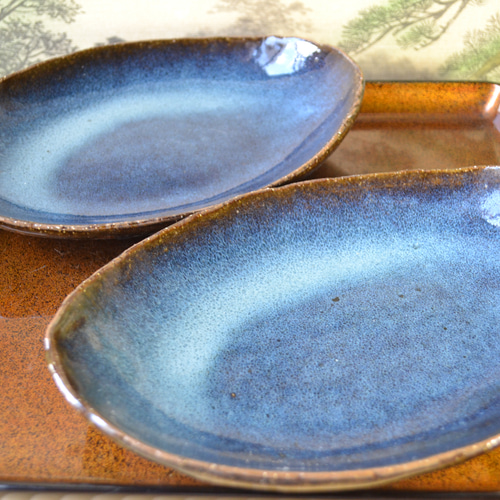 萩焼 陶器 器 皿 大皿 萩焼 陶器 器 皿 大皿