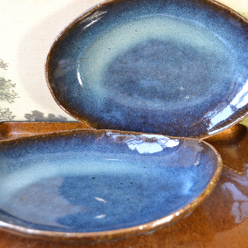 セット特割！】味のあるカレー皿2枚セット（コスモブルー） オーバル皿