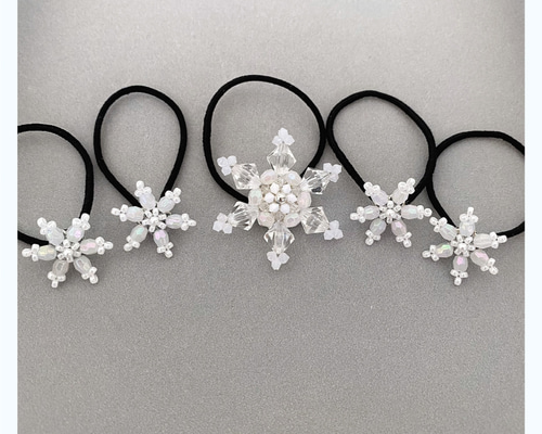 Amazon.co.jp: ヘアゴム こども キッズ 雪の結晶 スノーフレーク