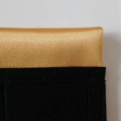 メンズポケットチーフ　ゴールド光沢サテンストレート 2枚目の画像