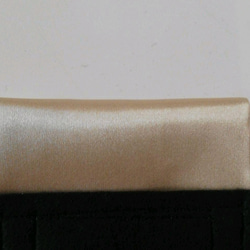 メンズポケットチーフ　シャンパンゴールド光沢サテンストレート 2枚目の画像
