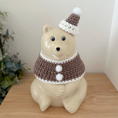 しろくま貯金箱小物*クリスマスセット*グレー その他 しろくま貯金箱小物*クリスマスセット*グレー その他