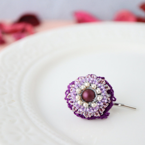 タティングレースの華やかポニーフック その他ヘアアクセサリー