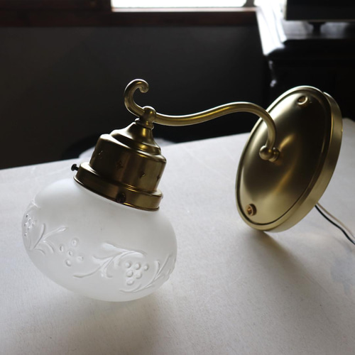 USAヴィンテージフロストガラス葡萄柄シェードのブラケットライト