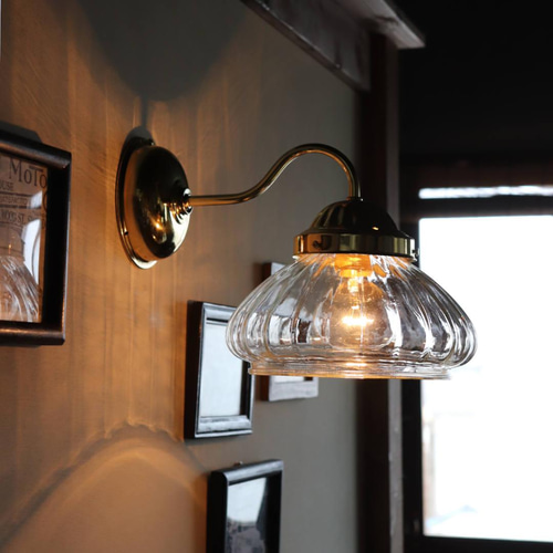 I WANT YOU 照明 アンティーク　ヴィンテージ USAヴィンテージオニオンシェイプガラスシェード付ブラケットライト