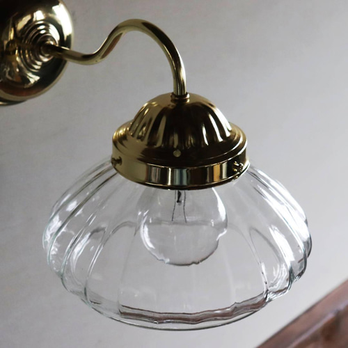 USAヴィンテージオニオンシェイプガラスシェード付ブラケットライト