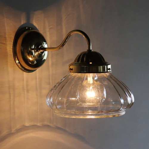 USAヴィンテージオニオンシェイプガラスシェード付ブラケットライト