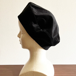 再販‼️　カタチにこだわるベレー帽　コーデュロイ　ブラック 2枚目の画像