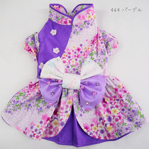 犬服 ハンドメイド着物 Sサイズ 花柄 紫 2ced856884aa1767924ff11ff1f8b9