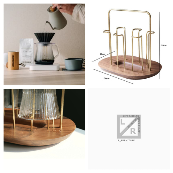 受注生産 職人手作り 乾燥ラック カップスタンド グラスホルダー 天然