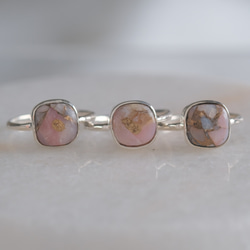 copper pink opal ring　コッパーピンクオパール シルバーリング　silver925 4枚目の画像