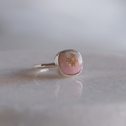 copper pink opal ring　コッパーピンクオパール シルバーリング　silver925 2枚目の画像