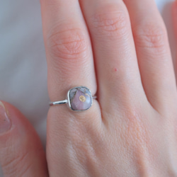 copper pink opal ring　コッパーピンクオパール シルバーリング　silver925 9枚目の画像