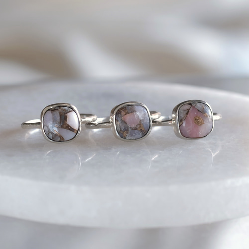copper pink opal ring コッパーピンクオパール シルバーリング