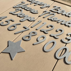 木製 MDF灰色 ガーランド 誕生日 記念日 レターバナー Happy Birthday 星 数字 月齢フォト 6枚目の画像