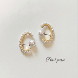 Pearl イヤーカフ風ピアス 2枚目の画像