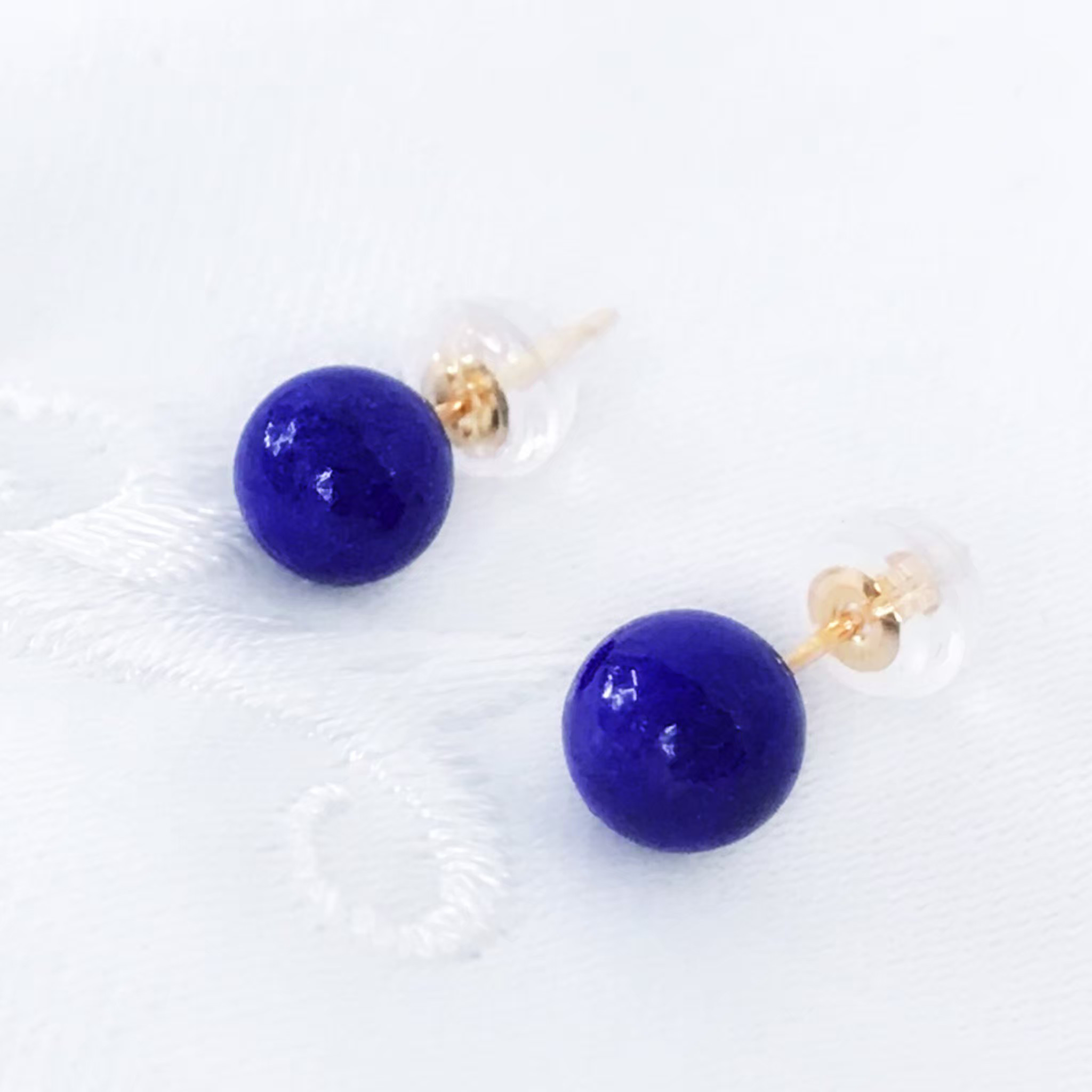 k10 ラピスラズリ  一粒 6ミリ 10金 シンプル 天然石 夜空 濃紺 9月 12月 誕生石 鮮やかなネイビーブルー