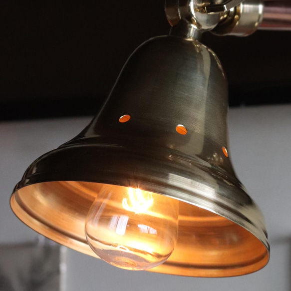 工業系壁掛け照明｜真鍮製山型シェード＆銅製配管インダストリアルブラケットライト◆おしゃれ/カフェ/店舗/真鍮壁付け照明 白熱球