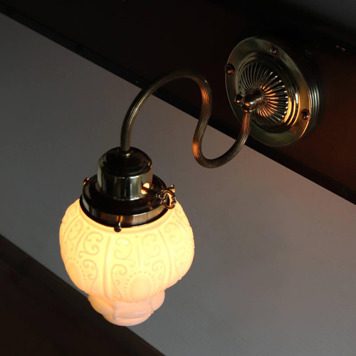 米国ガラスアンティークTwilightオイルランプ /壁掛照明骨董博物ライト