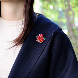 【十二月生日花】一品紅胸針聖誕 第3張的照片