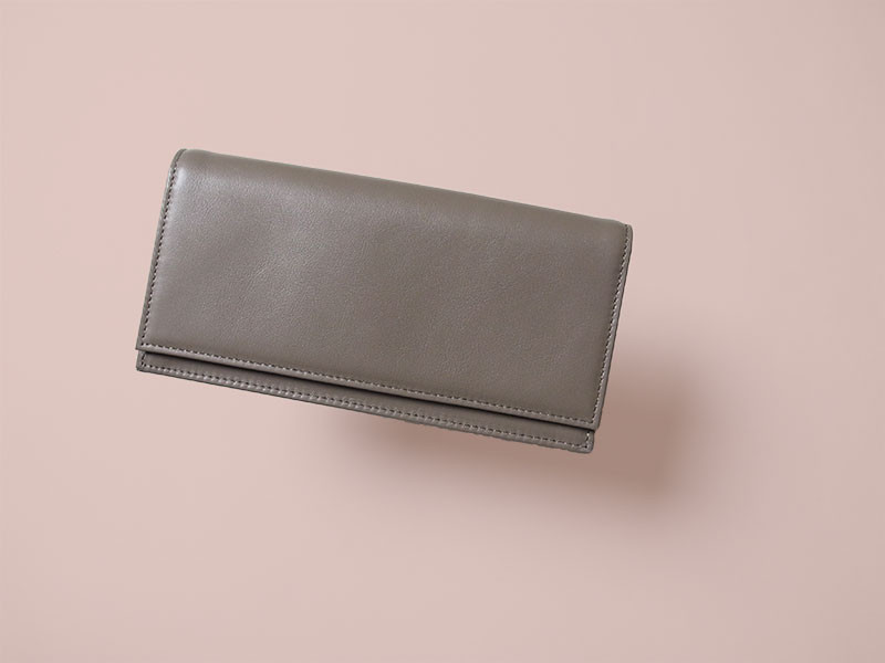 上質イタリアンレザー「スリムでシック」な長財布 - Long Wallet - トープ