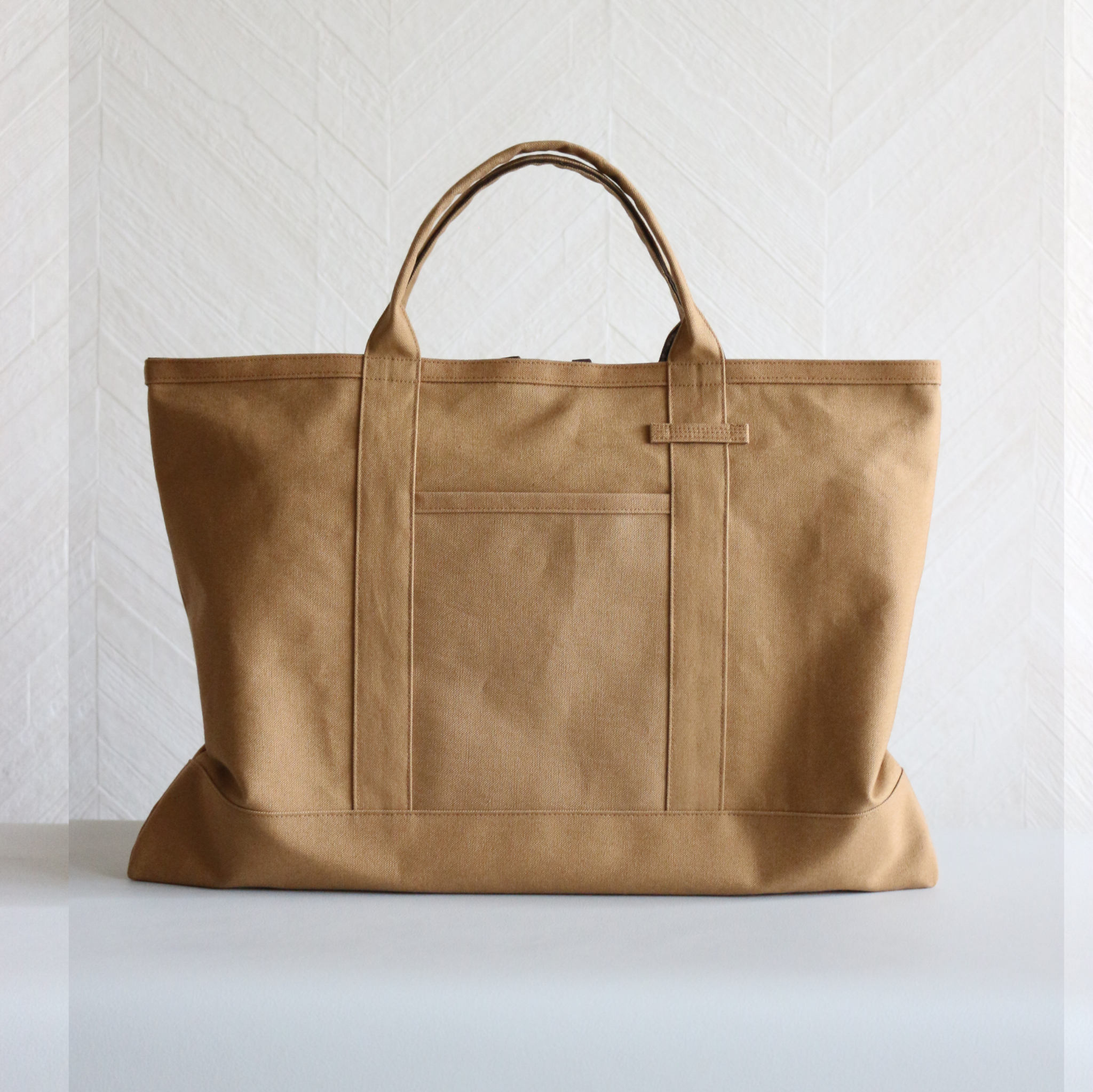 ◆早割◆ずっと使えるレッスンバッグ・M・持ち手共布・帆布・無地・幼稚園・小学校・オプションでループ付け