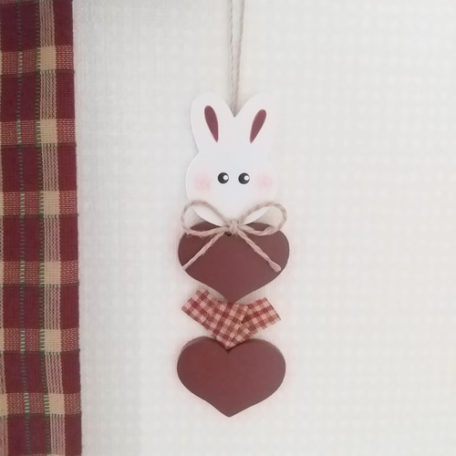 カントリーうさぎ壁掛け トールペイント その他インテリア雑貨