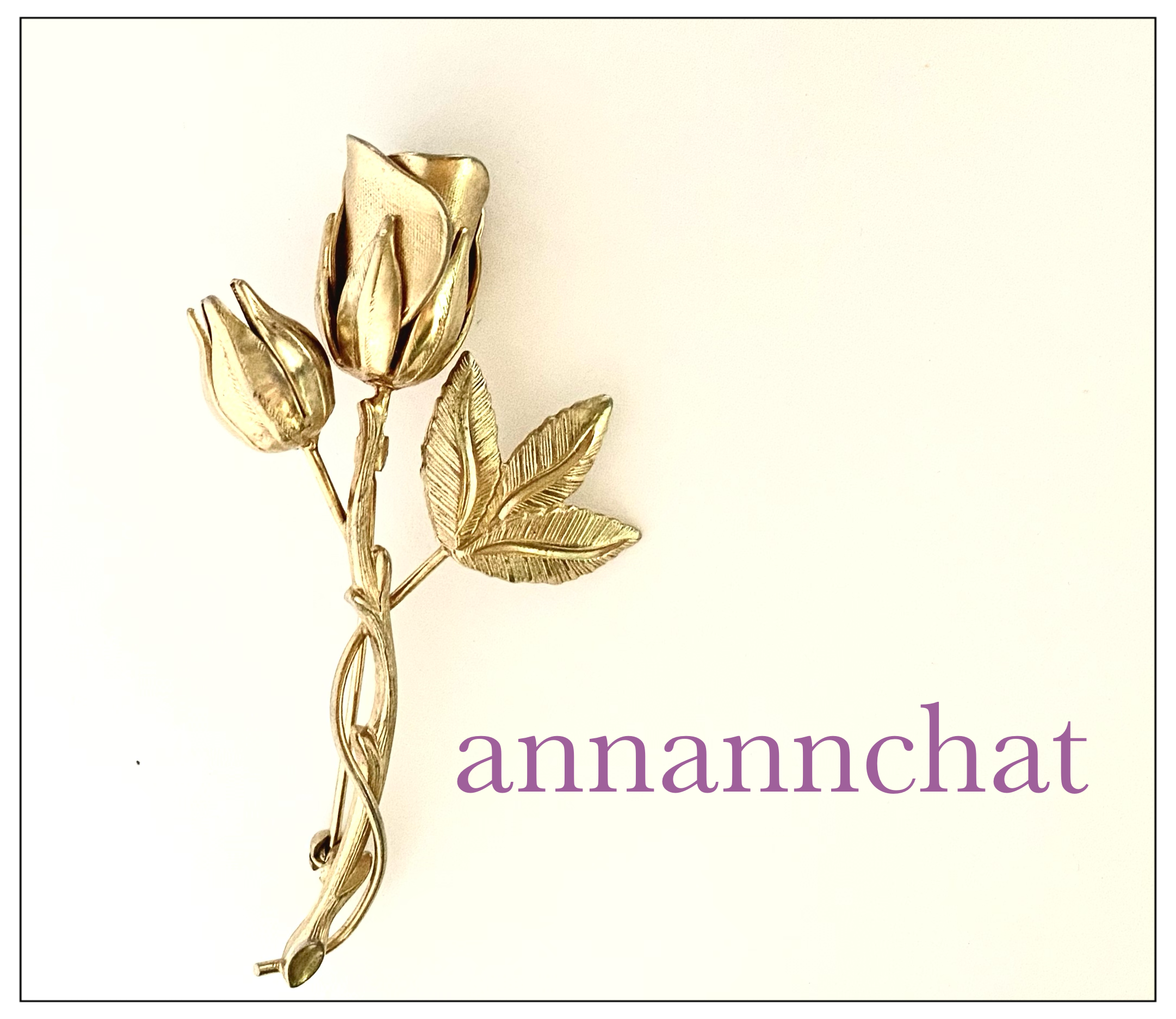 【ビンテージ　薔薇・つぼみ　ブローチ】アメリカ製　バラ　ばら 　花 4,998円