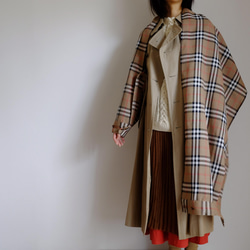 再販・袖ストール/レーヨン【タータンチェック・ベージュ】sleeve stall/rayon【tartan check】 17枚目の画像