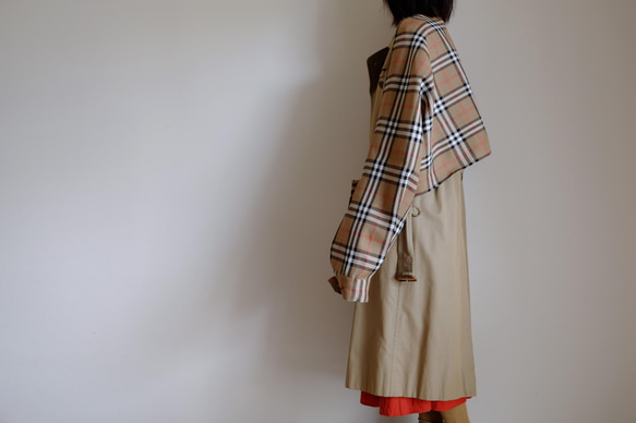 再販・袖ストール/レーヨン【タータンチェック・ベージュ】sleeve stall/rayon【tartan check】 15枚目の画像