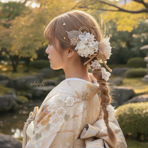 金箔ヘア✨水引✨蝶々✨ヘッドドレス☆ウエディング☆結婚式☆卒業式