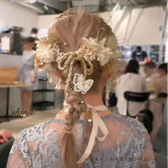 金箔ヘア✨水引✨蝶々✨ヘッドドレス★ウエディング★結婚式★卒業式★ヘアアクセサリー★成人式 10枚目の画像