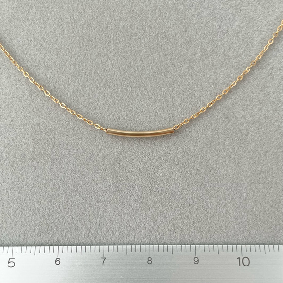 14kgfゴールドラインネックレス【short tube】チューブネックレス 9枚目の画像