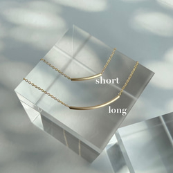 14kgfゴールドラインネックレス【short tube】チューブネックレス 7枚目の画像