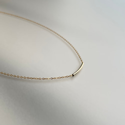 14kgfゴールドラインネックレス【short tube】チューブネックレス 3枚目の画像