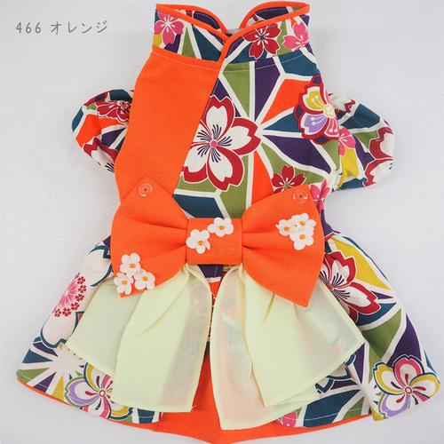 ワンピース 和柄 花柄 着物風 ドックウェア 犬用 服 犬服 犬の服