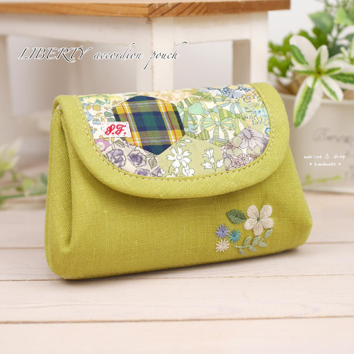 handmade! liberty patch ふんわりポーチ