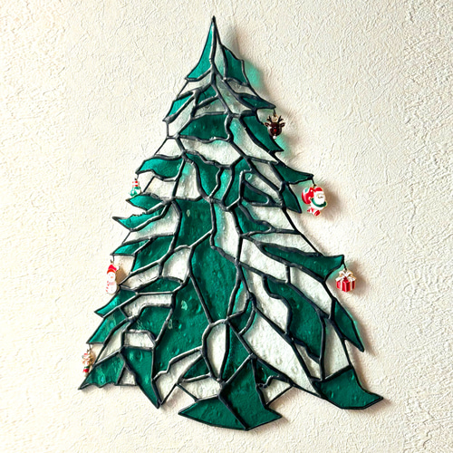 掘り出し物2025】ステンドグラス『水玉のクリスマスツリー』 サン