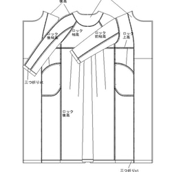 型紙　コンビネーションノーカラーコート　A029-P　レディース 12枚目の画像