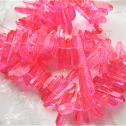 クリスタル（水晶）　氷柱（ナゲット）ピンク　1連　クリーマ最安 3枚目の画像