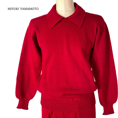 ヴィンテージ ポロシャツ サマーニット リネン100％ XL メンズ 赤