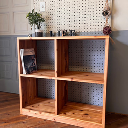 暖かな雰囲気の無垢材多目的シェルフ（特大） ｜テレビ台｜本棚