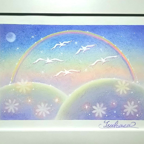 パステルアート 夜明けの虹 パステル画原画 絵画 T's Arts 通販 パステルアート 夜明けの虹 パステル画原画 絵画 T's Arts 通販