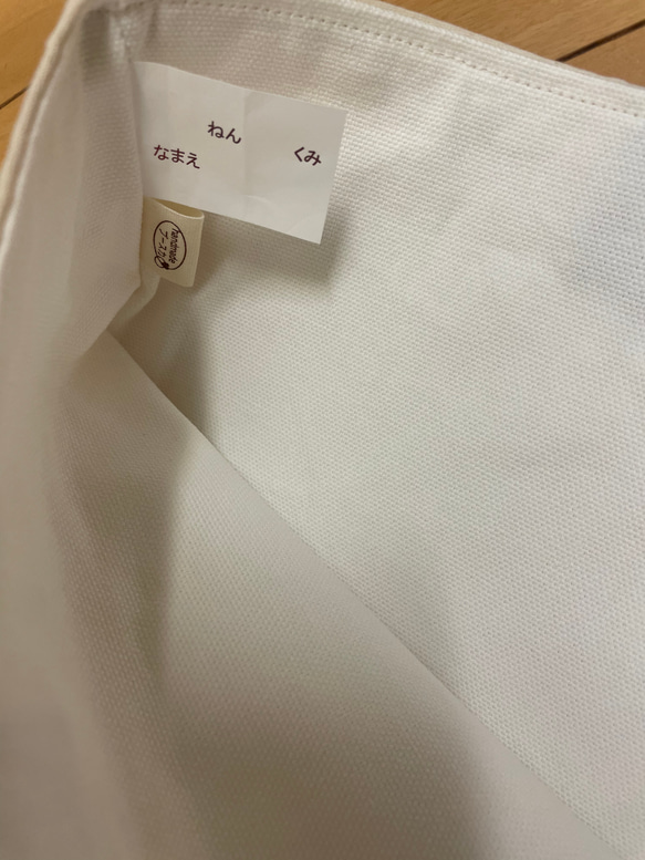 入園入学グッズ　レッスンバッグ　手提げ袋　綿麻キャンバス生地チェック柄ブラウン×ベージュ 3枚目の画像