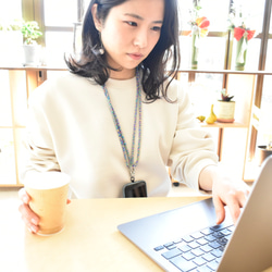 【京都くみひも×尾州かすり染】 伝統技術のコラボ！かわいいスマホショルダー スマホストラップ※送料無料※ 6枚目の画像