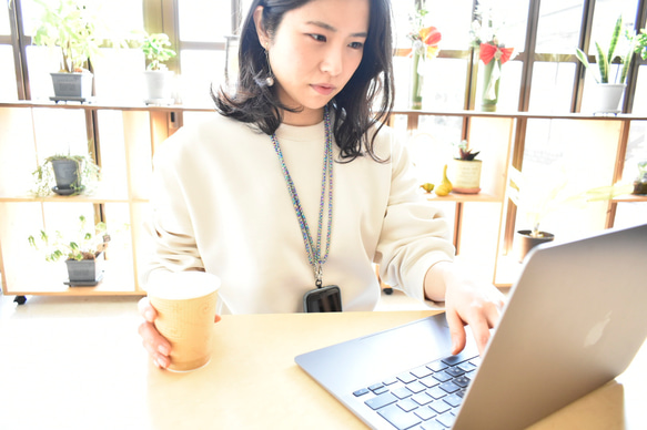 【京都くみひも×尾州かすり染】 伝統技術のコラボ！かわいいスマホショルダー スマホストラップ※送料無料※ 6枚目の画像