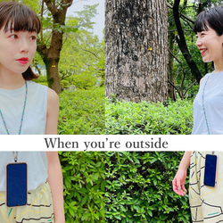 【京都くみひも×尾州かすり染】 伝統技術のコラボ！かわいいスマホショルダー スマホストラップ※送料無料※ 4枚目の画像